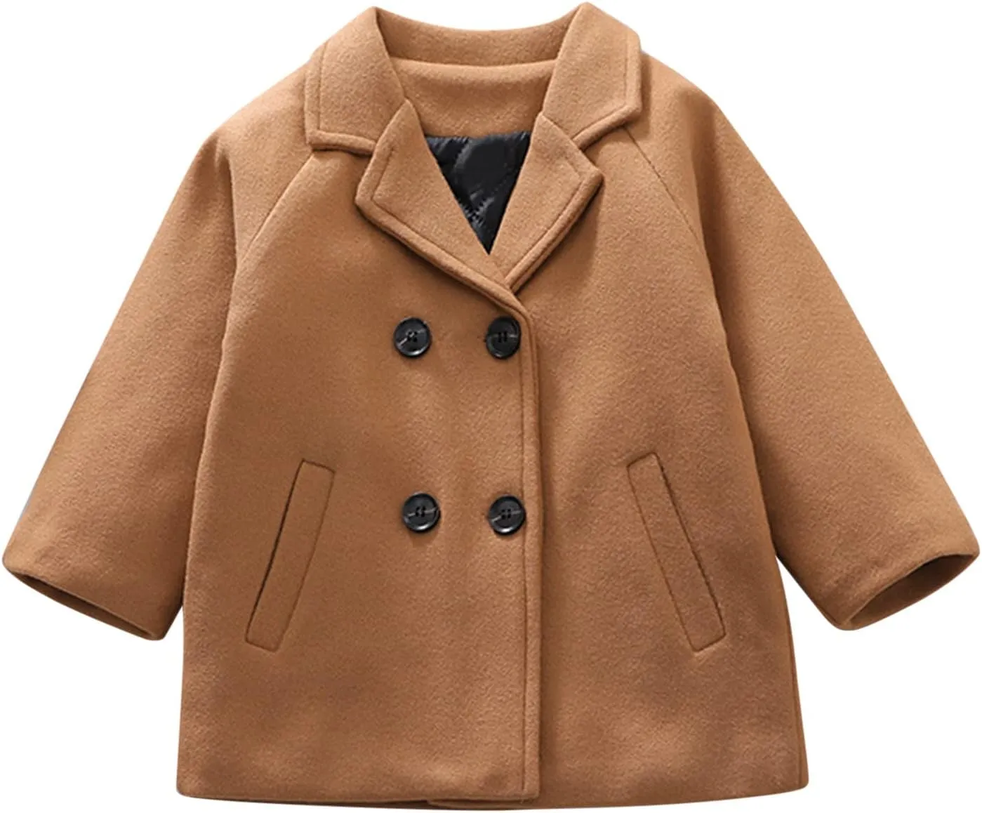 Toddler Baby Girl Winter Coat Dress Coat Warm Jacket Long Sleeve Button Trench Coat Kids Peacoat Outwear Clothes