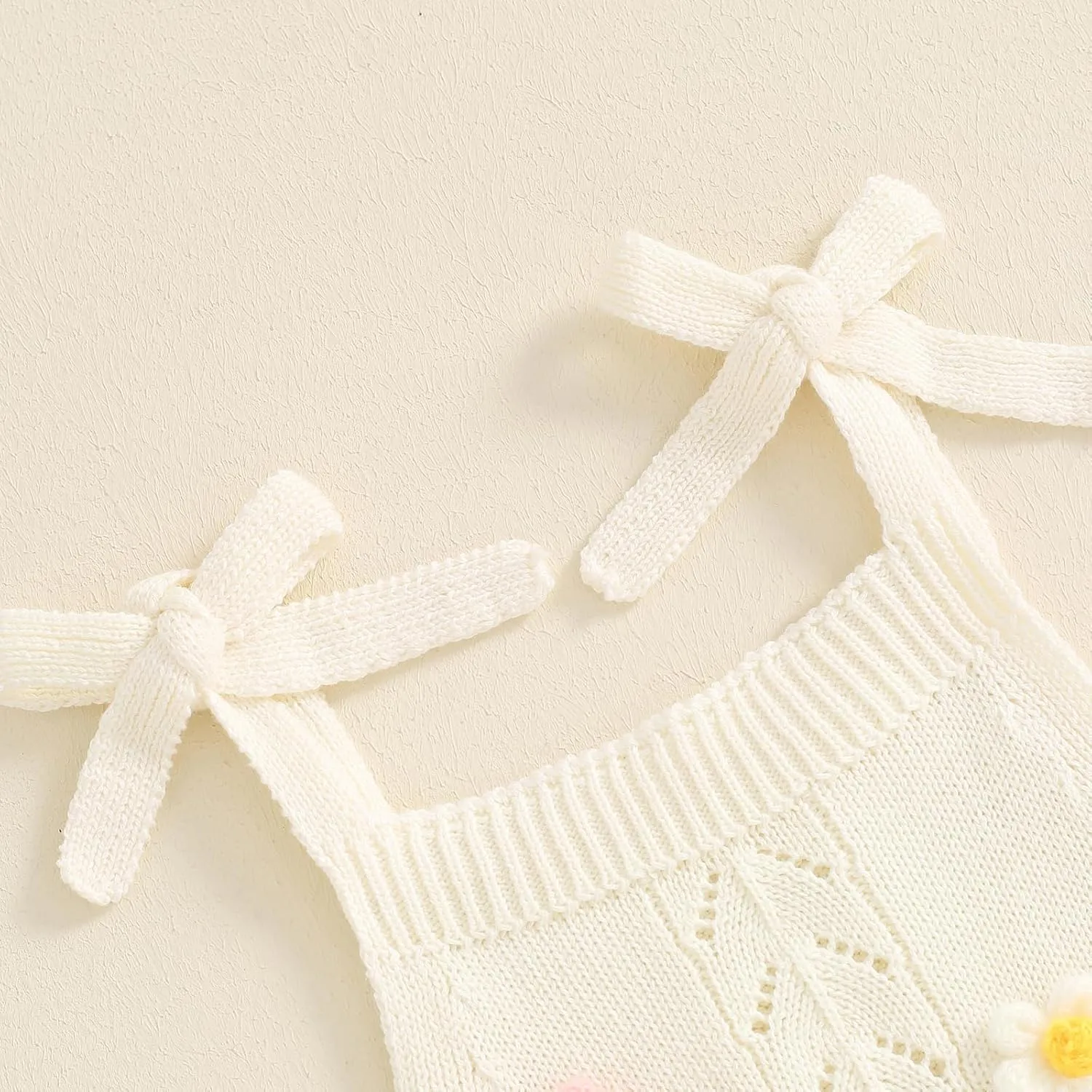 Toddler Girl Fall Outfits Knit Baby Clothes Tie-up Camisole With Elastic Waist Shorts 2 Pcs Clothing Set