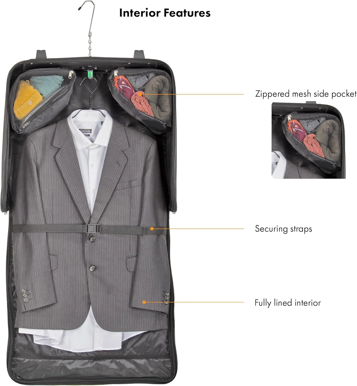 Travel Select Amsterdam Expandable Rolling Upright Luggage, Navy, Garment Bag