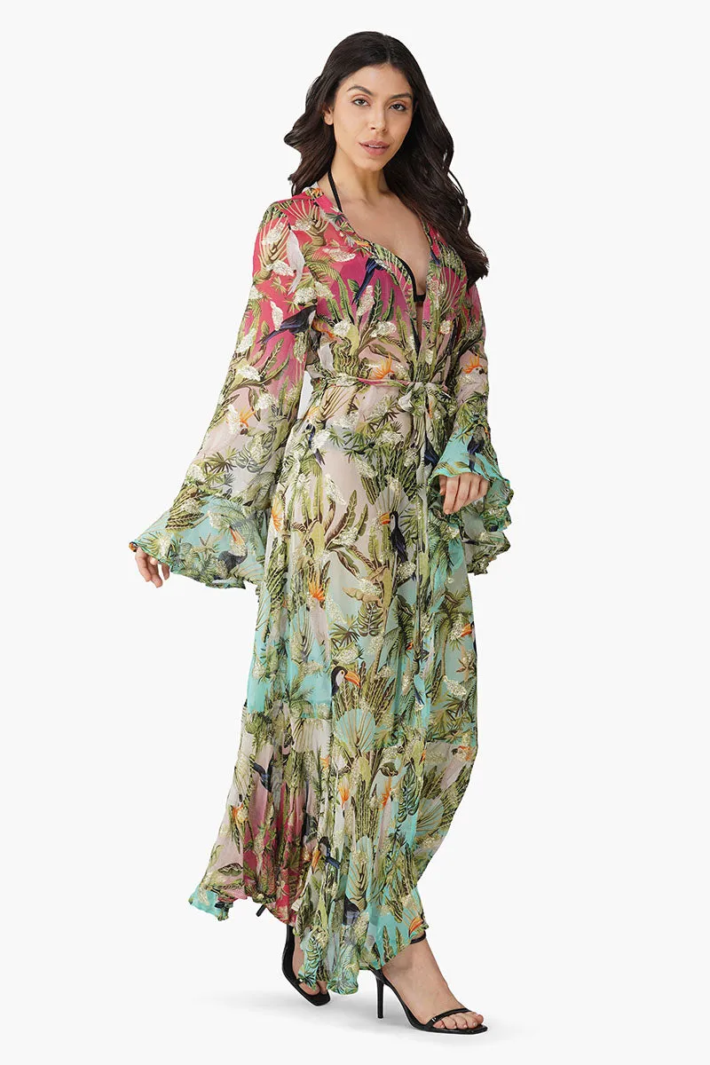 Tropical Toucan Front Open Cover Up