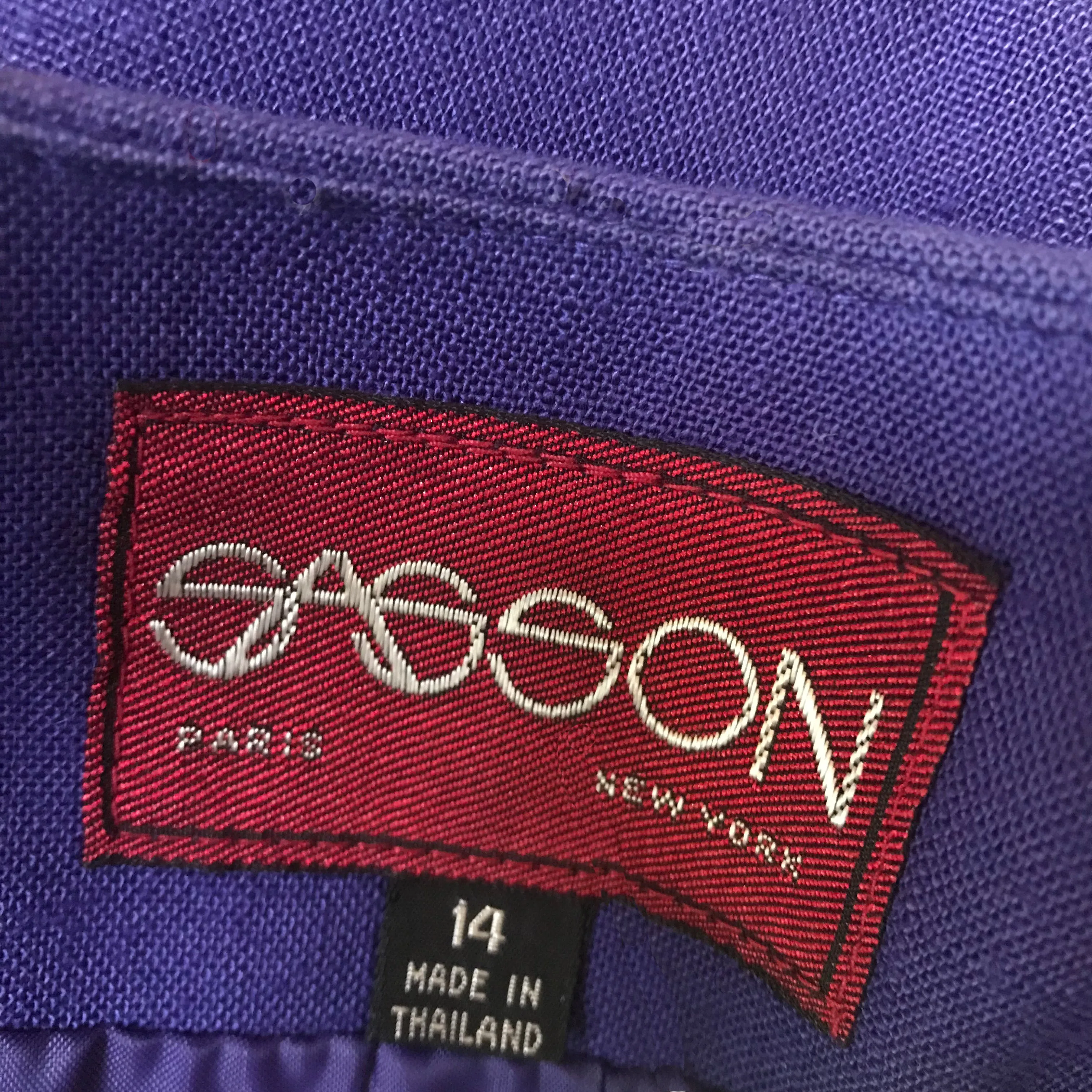 Vintage 1980s Sasson Purple Skirt Suit