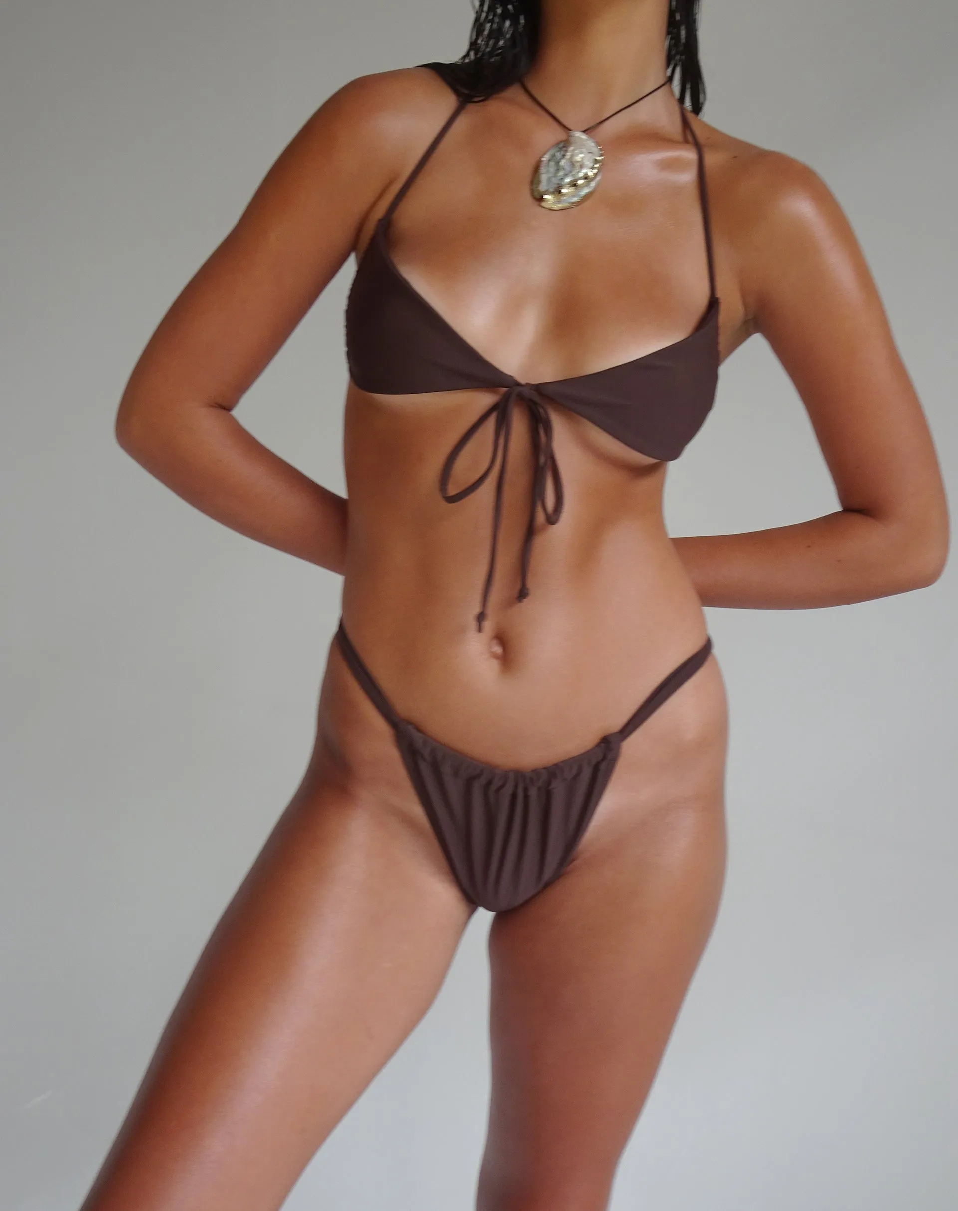 Voltera Bikini Bottom in Coconut Brown