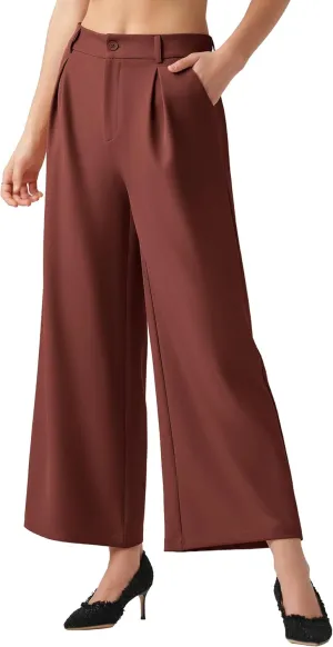 Willit Women's Wide Leg Pants Work Dress Pants Casual Palazzo Pants High Waisted Business Office Slacks 25"/27"/29"