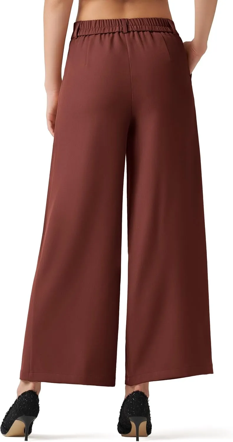 Willit Women's Wide Leg Pants Work Dress Pants Casual Palazzo Pants High Waisted Business Office Slacks 25"/27"/29"