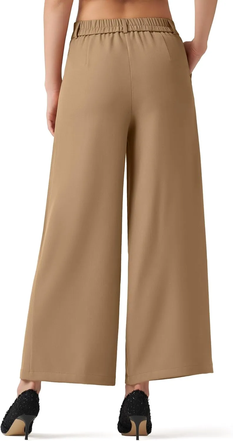 Willit Women's Wide Leg Pants Work Dress Pants Casual Palazzo Pants High Waisted Business Office Slacks 25"/27"/29"