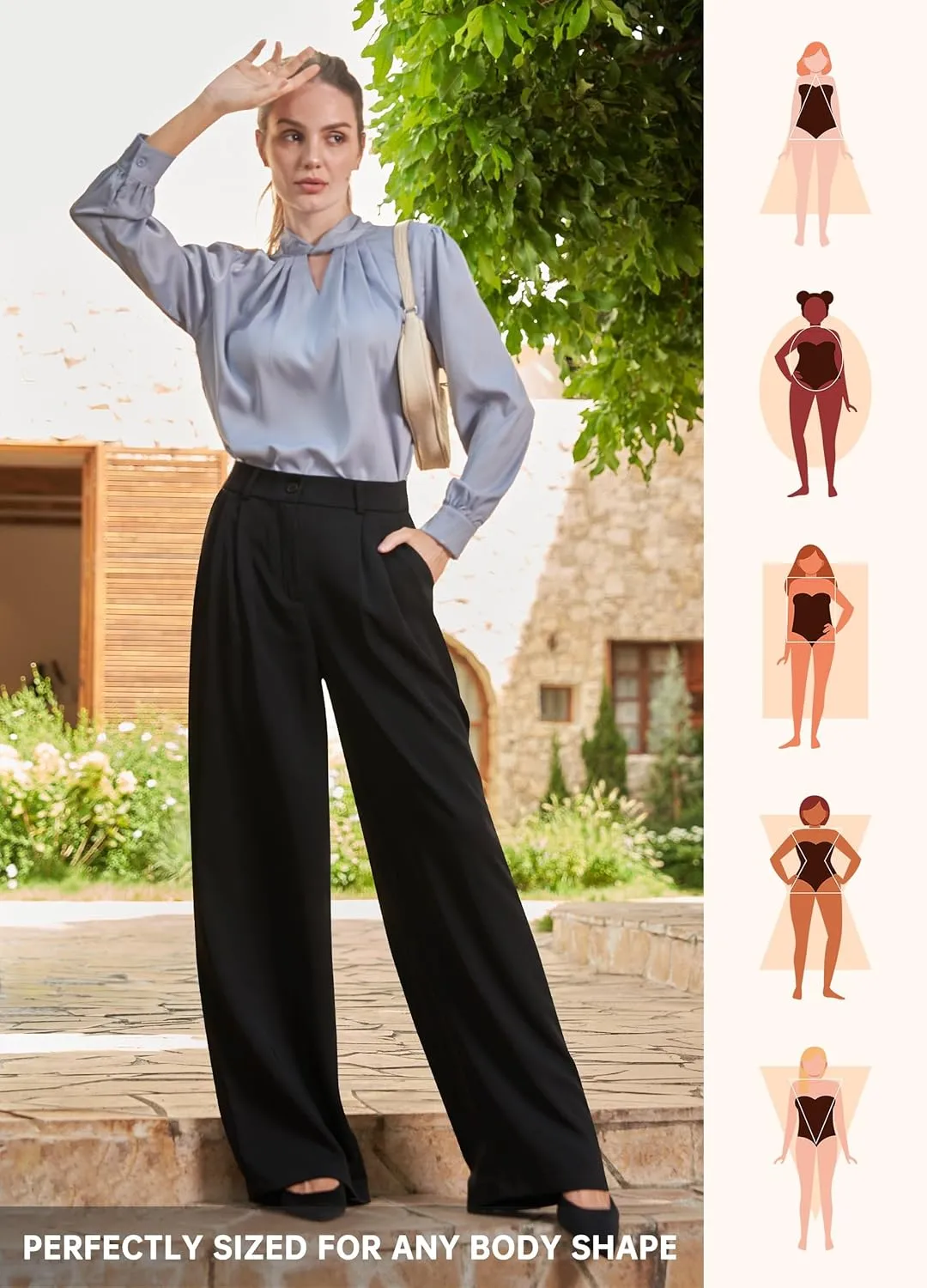 Willit Women's Work Pants Wide Leg Dress Pants High Waisted Casual Slacks Business Office Pants with Pockets 28"/30"/32"
