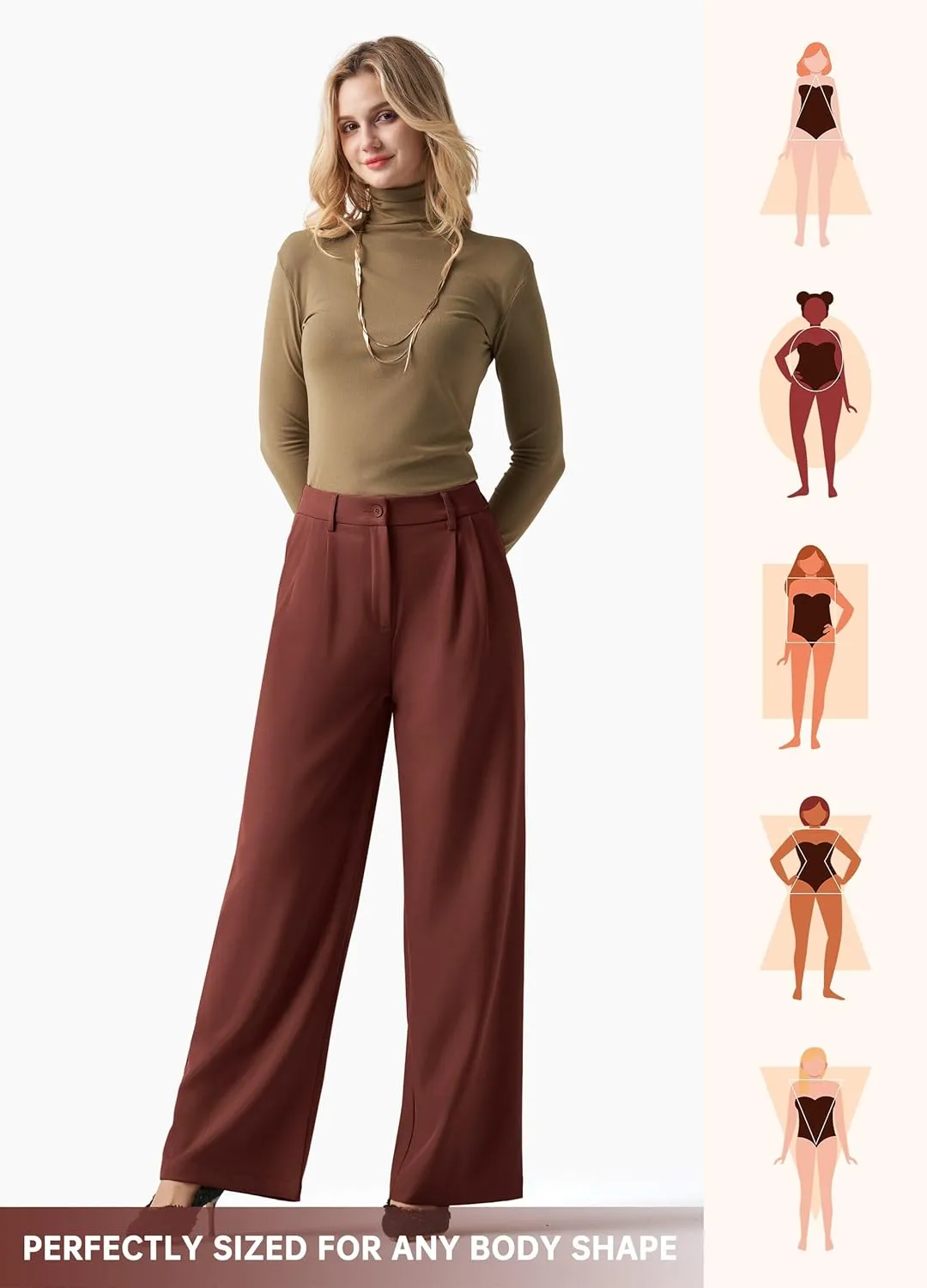 Willit Women's Work Pants Wide Leg Dress Pants High Waisted Casual Slacks Business Office Pants with Pockets 28"/30"/32"