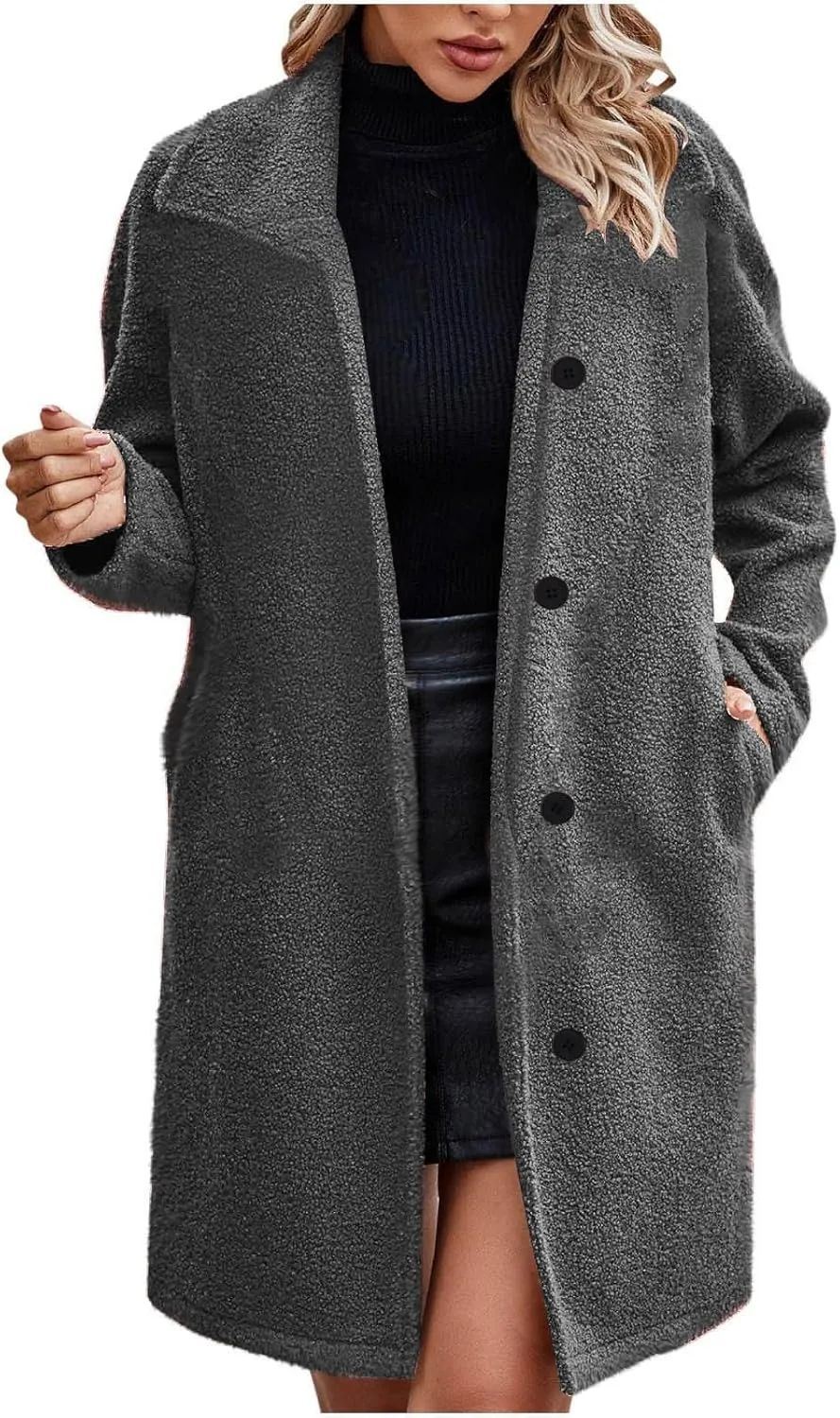 Winter Teddy Bear Long Coats for Women 2024 Fashion Oversized Jacket Fuzzy Fleece Faux Fur Sherpa Coats Outwear