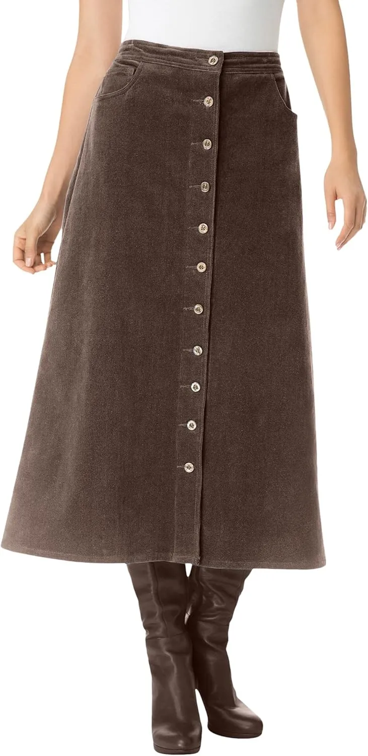 Woman Within Plus Size Corduroy Skirt