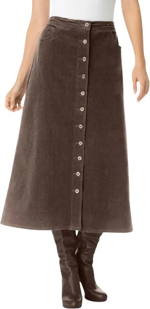 Woman Within Plus Size Corduroy Skirt