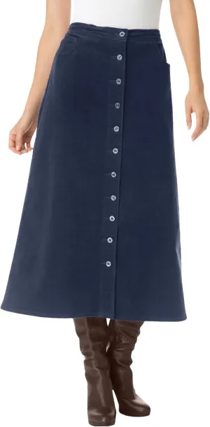 Woman Within Plus Size Corduroy Skirt
