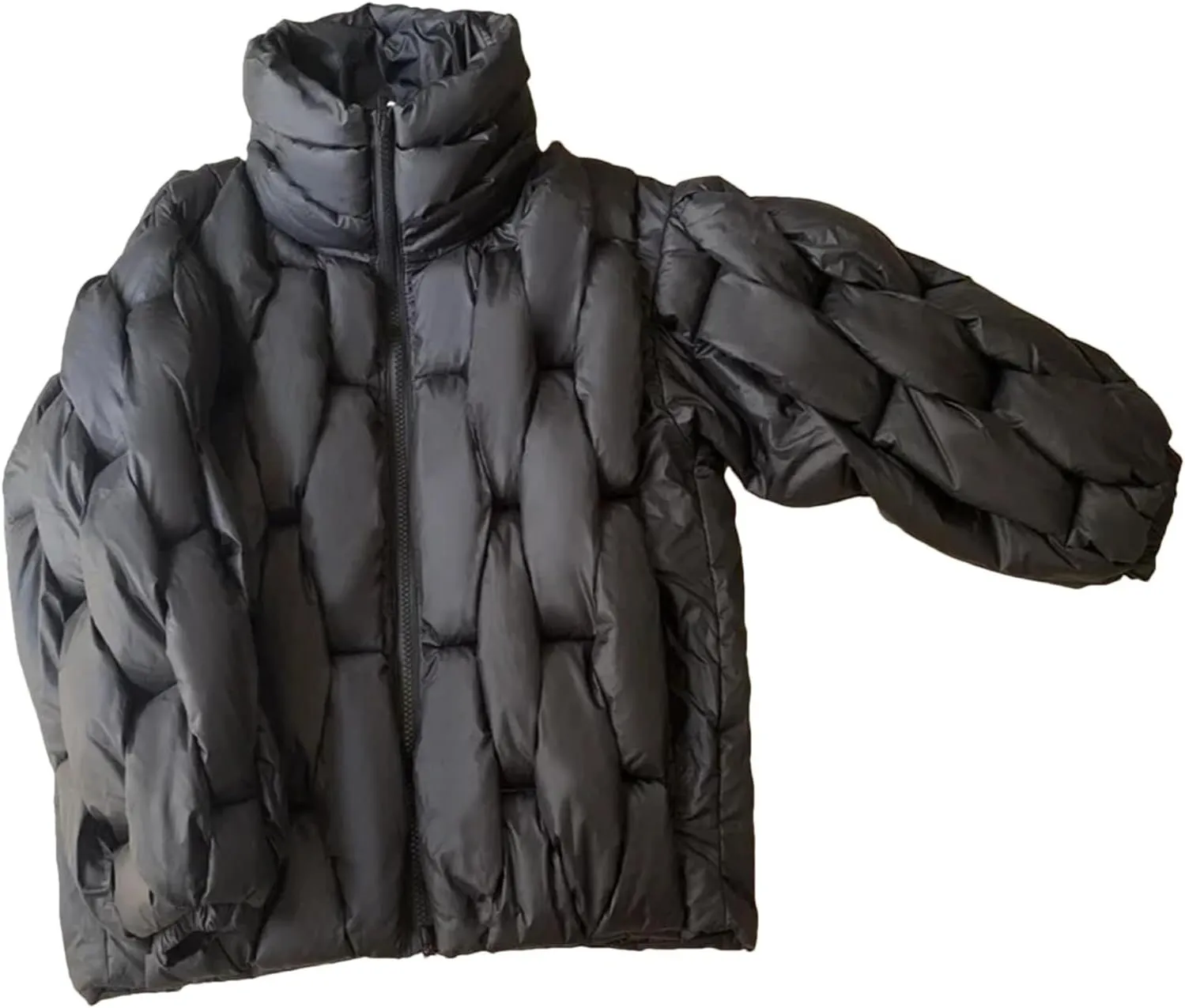 Women Down Jacket Oversized Couple Coats Plaid Puffer Parkas
