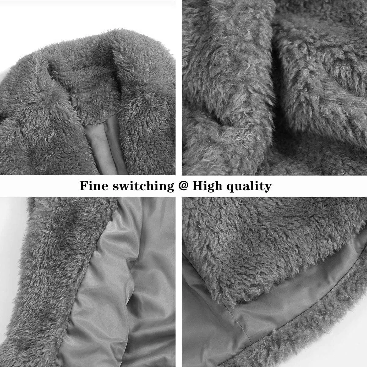 Women Faux Fur Winter Coats Comfort Warm Outerwear Open Front Long Cardigan Overcoat Jacket