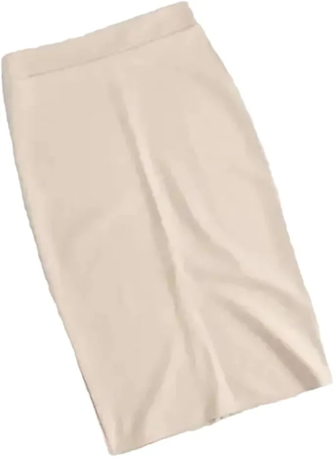 Women High Waist Office White Skirts Elegant Korean Bodycon Black Skirt Sexy Slim Knee Length Pencil Skirt