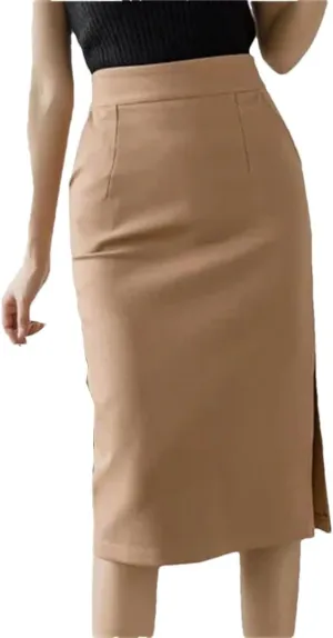 Women High Wiast Office Skirt Bodycon Long Skirts Elegant Sexy Pockets Midi Pencil Skirt