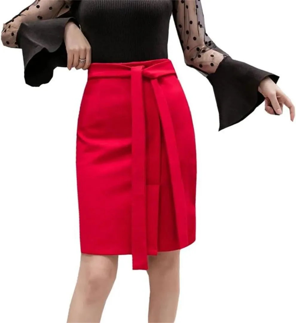 Women Oversized Skirt High Waist Red Skirts Office Sexy Black Pencil Skirt