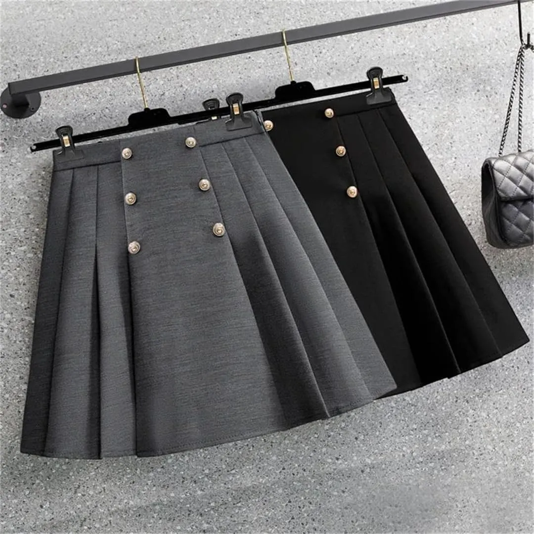 Women Summer High Waist Pleated Skater Skirt Elastic Casual Suit Skirt