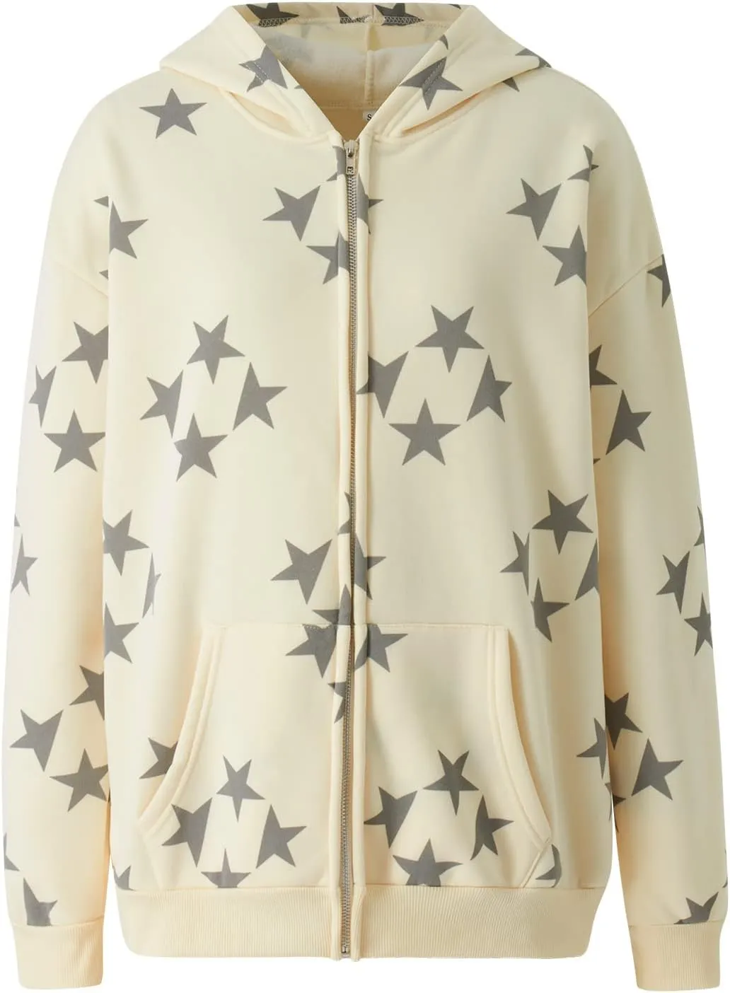 Women Y2k Zip Up Hoodie Vintage Graphic Oversized Hooded Sweatshirts Grunge Fairy Long Sleeve Jacket Pullovers Coats