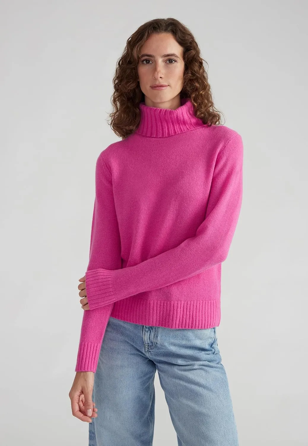 Women's 100% Cashmere Turtleneck Sweater, Regular Fit, Stylish Premium Knit Jumper for Autumn Winter