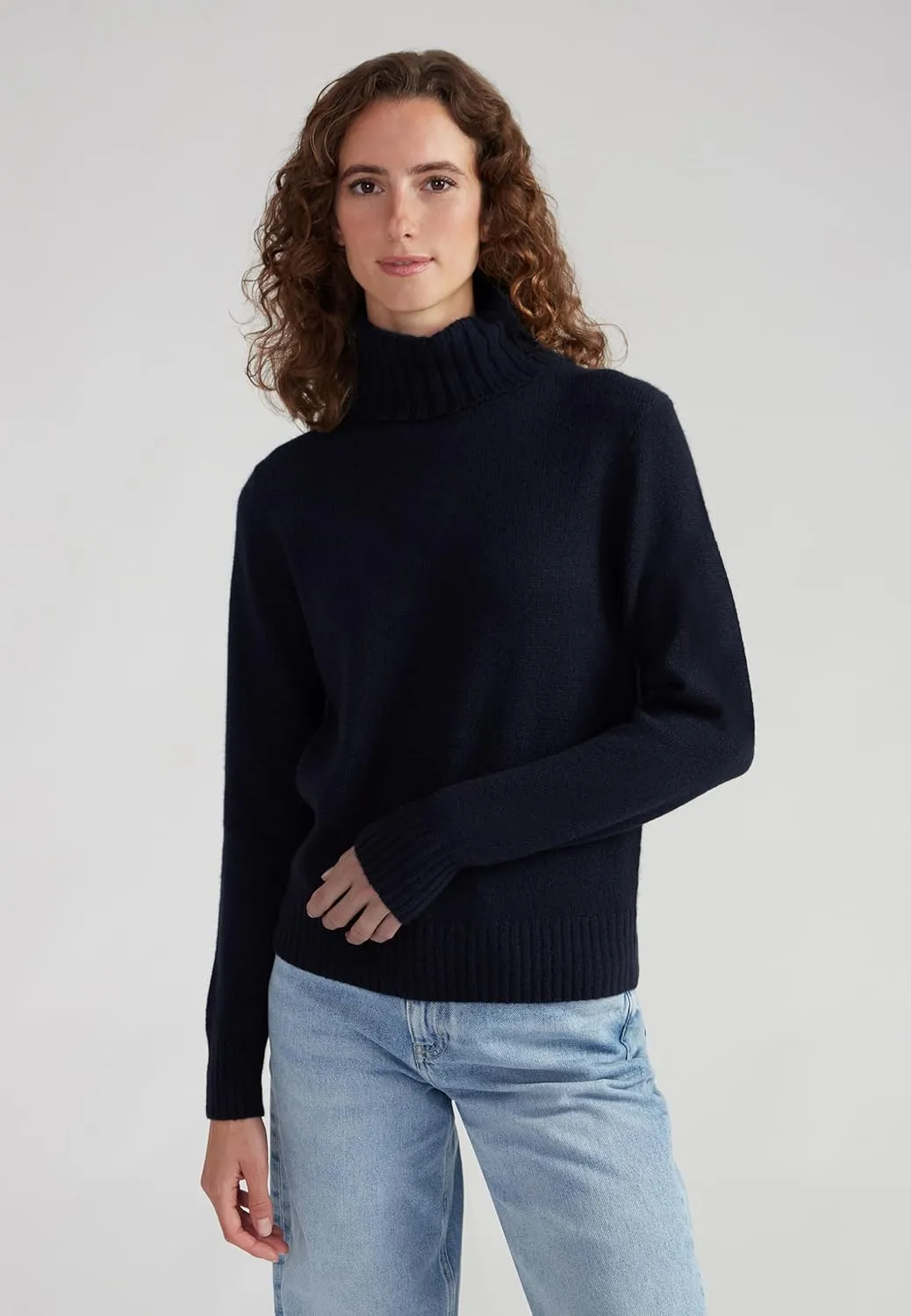 Women's 100% Cashmere Turtleneck Sweater, Regular Fit, Stylish Premium Knit Jumper for Autumn Winter