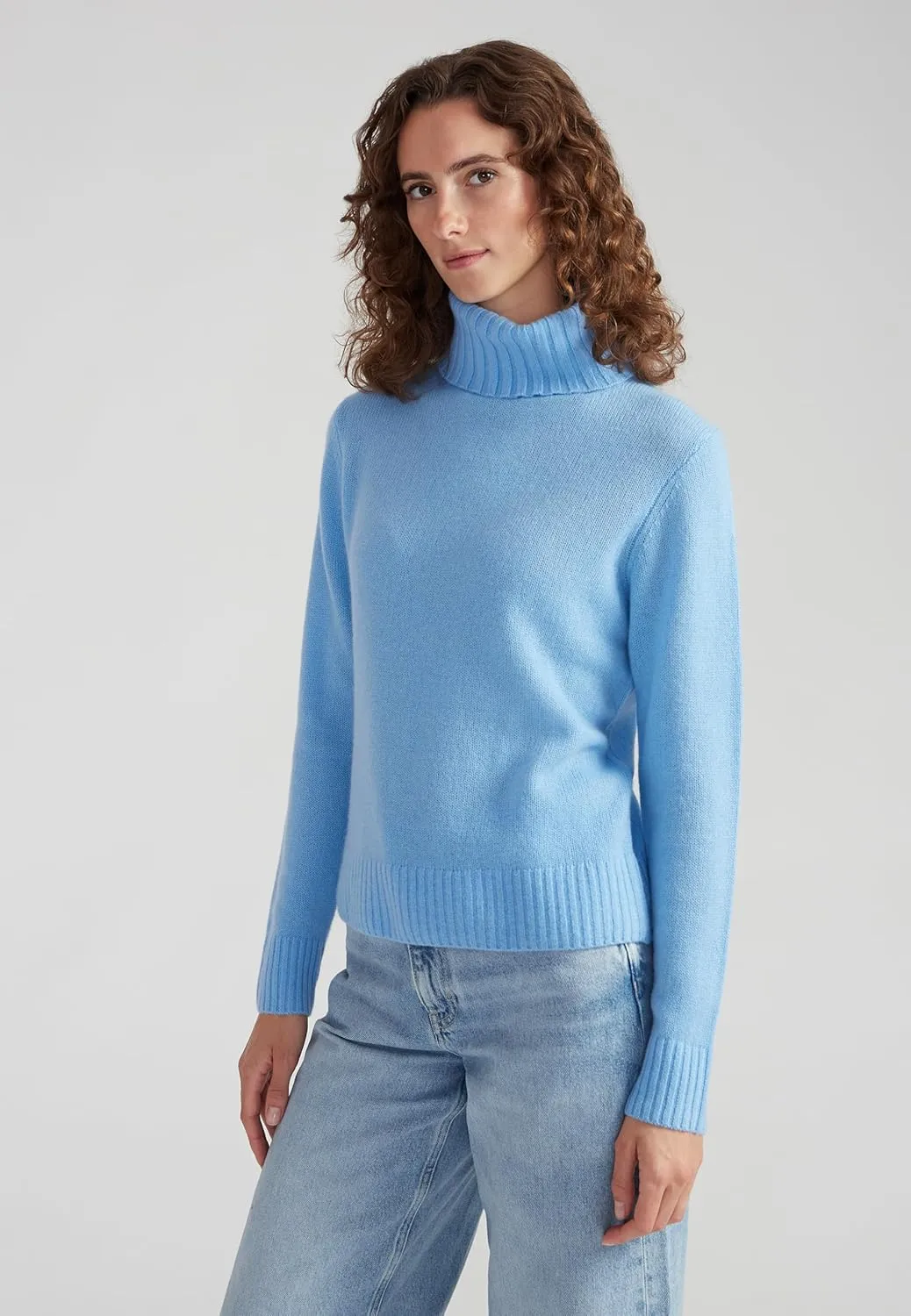 Women's 100% Cashmere Turtleneck Sweater, Regular Fit, Stylish Premium Knit Jumper for Autumn Winter