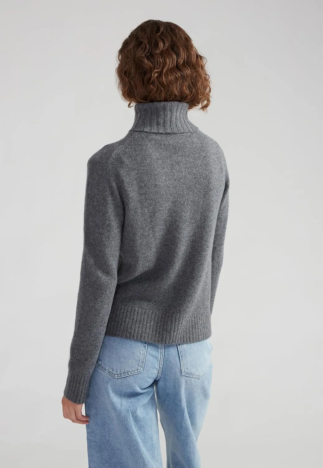 Women's 100% Cashmere Turtleneck Sweater, Regular Fit, Stylish Premium Knit Jumper for Autumn Winter