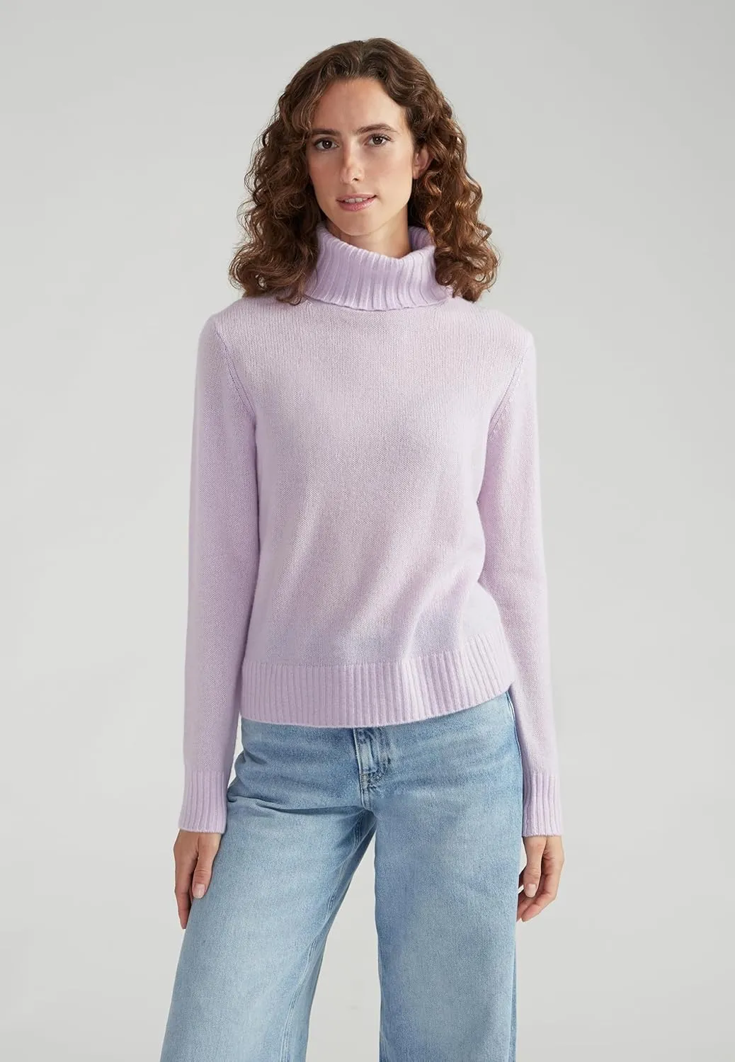 Women's 100% Cashmere Turtleneck Sweater, Regular Fit, Stylish Premium Knit Jumper for Autumn Winter