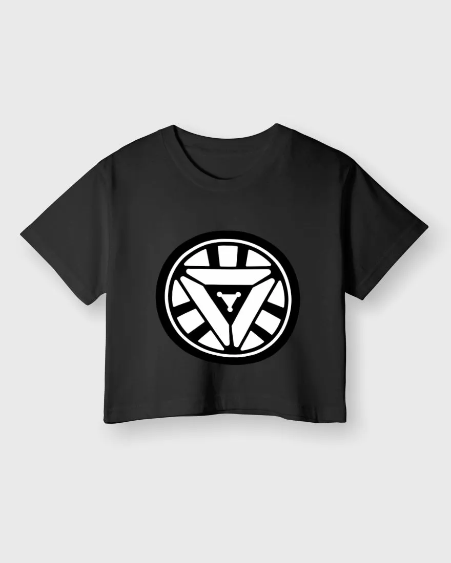Womens Cropped TShirt Movies Ironman Arc Reacter