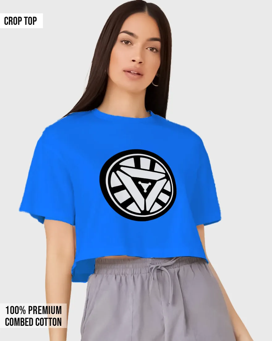 Womens Cropped TShirt Movies Ironman Arc Reacter