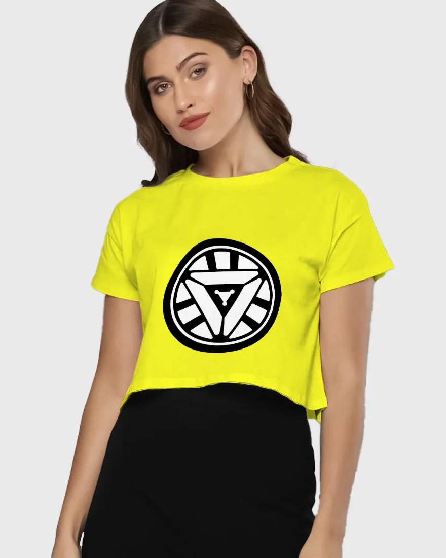 Womens Cropped TShirt Movies Ironman Arc Reacter