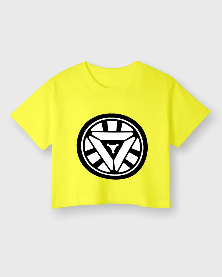 Womens Cropped TShirt Movies Ironman Arc Reacter