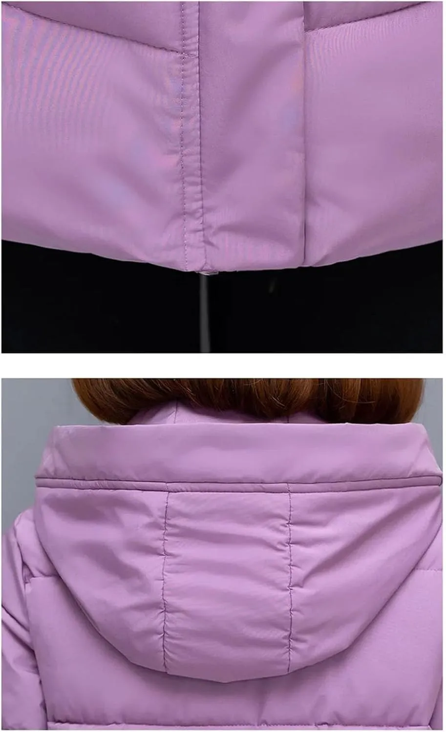 Women's Detachable Hooded Cotton-Padded Jacket Classic Mid-Length Loose Parka Coat