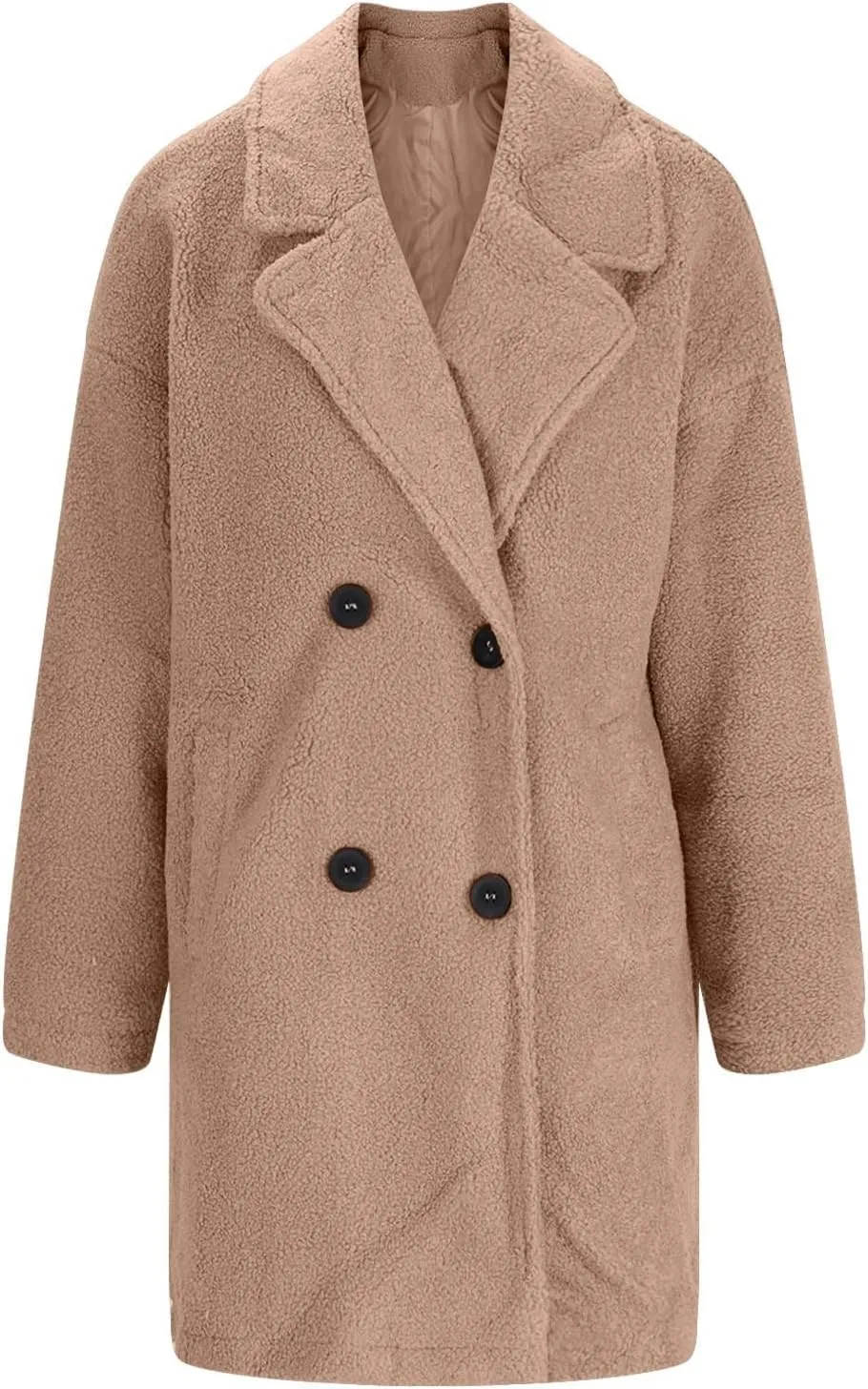 Womens Faux Fur Coat Long Winter Coats 2024 Jacket Fuzzy Fleece Jackets Lapel Warm Outwear Clothes Teddy Coats