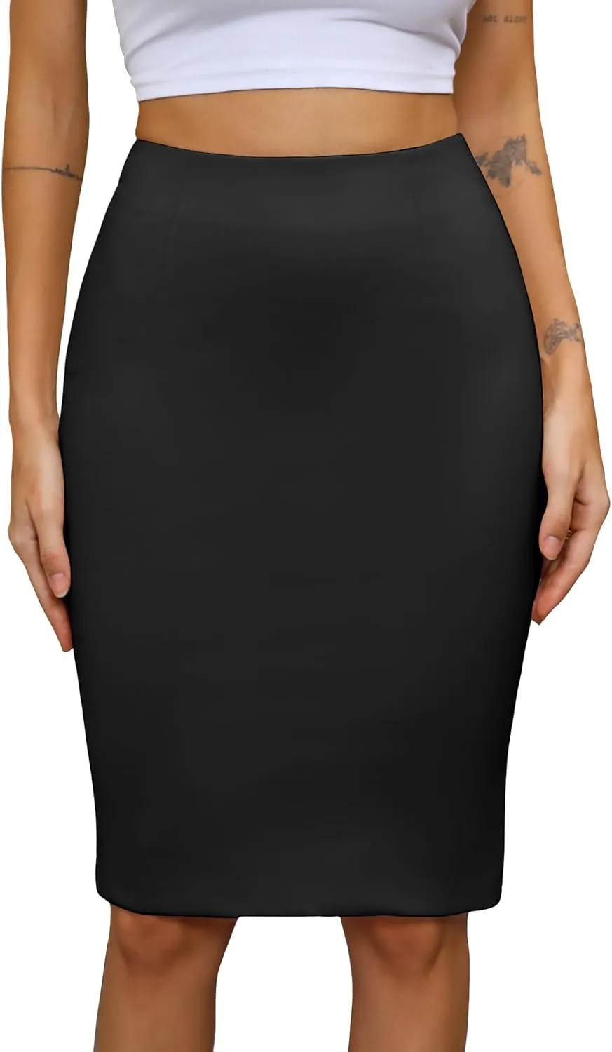 Women's High Waist Pencil Suit Skirt 2024 Stretch Below Knee for Work Formal Slim Skirt