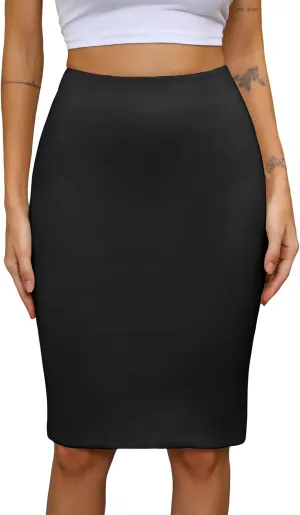 Women's High Waist Pencil Suit Skirt 2024 Stretch Below Knee for Work Formal Slim Skirt