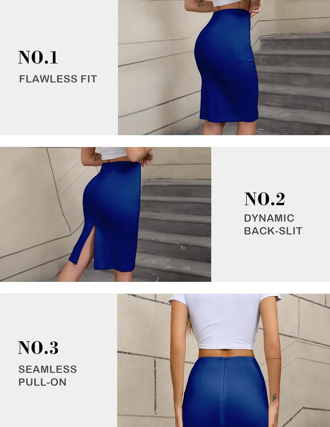 Women's High Waist Pencil Suit Skirt 2024 Stretch Below Knee for Work Formal Slim Skirt