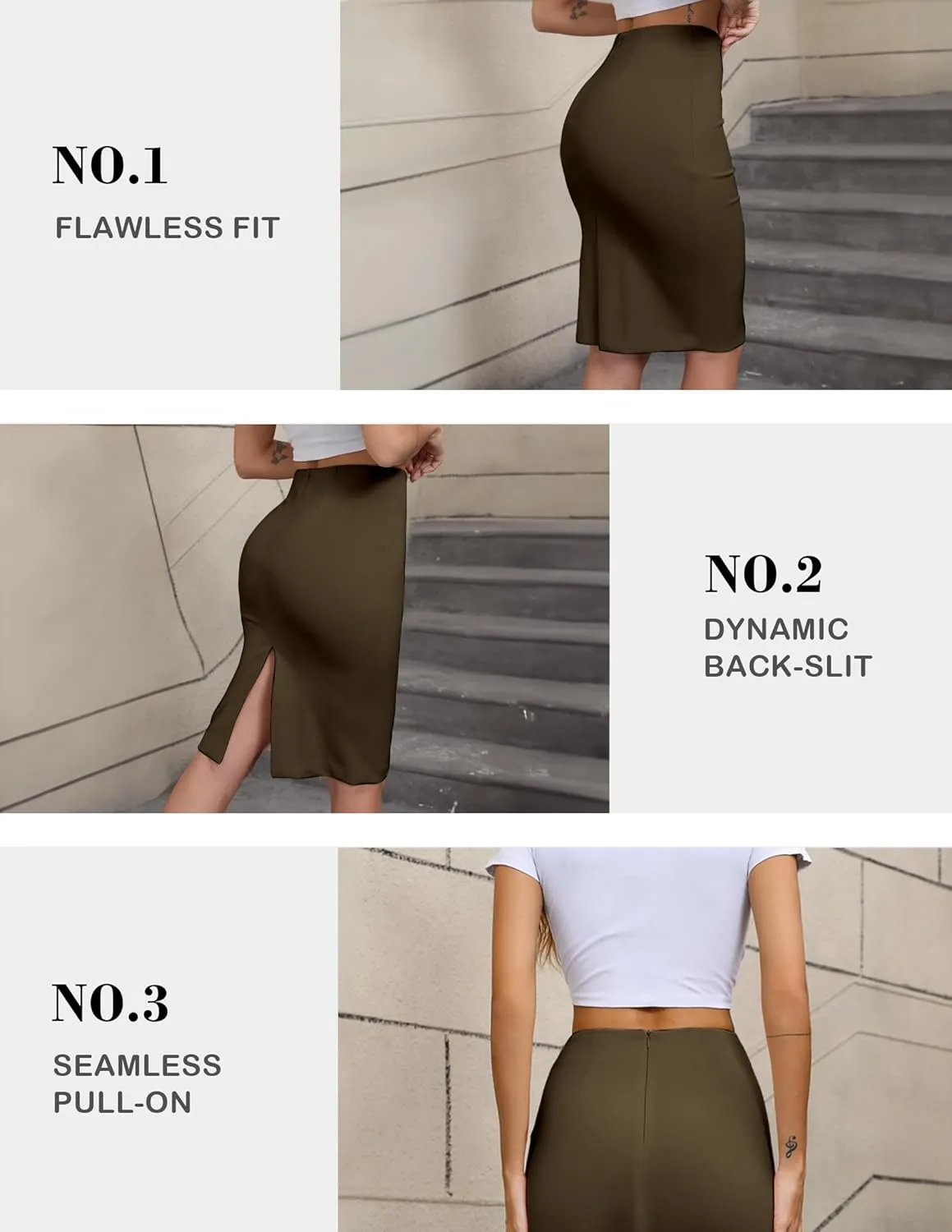 Women's High Waist Pencil Suit Skirt 2024 Stretch Below Knee for Work Formal Slim Skirt
