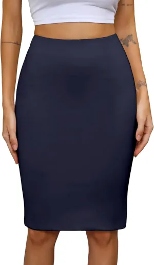 Women's High Waist Pencil Suit Skirt 2024 Stretch Below Knee for Work Formal Slim Skirt
