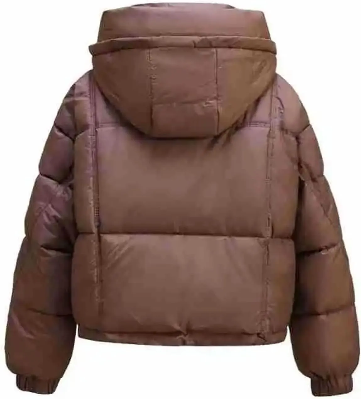 Women's Hooded Stand Collar Cotton-Padded Jacket Classic Pocket Warm Parkas Coats