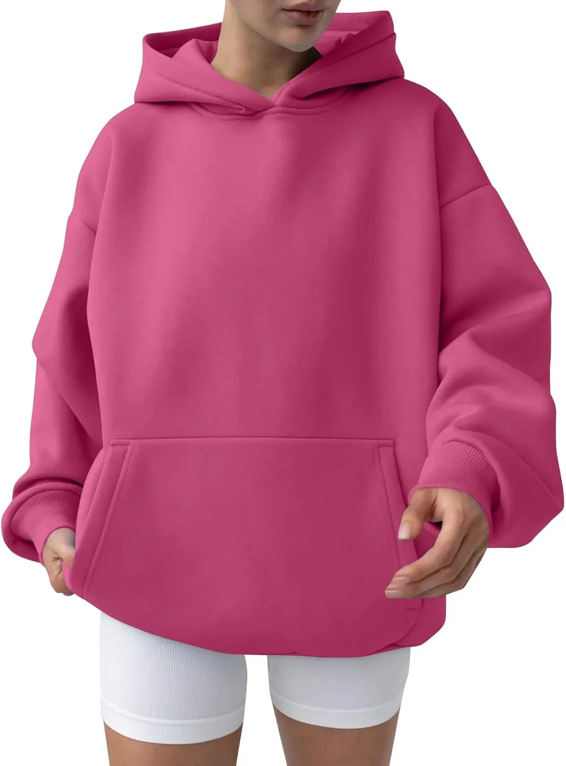 Womens Hoodies Y2k Oversized Sweatshirt Trendy Long Sleeve Fleece Hoodies Winter Fall Comfort Pullover with Pocket