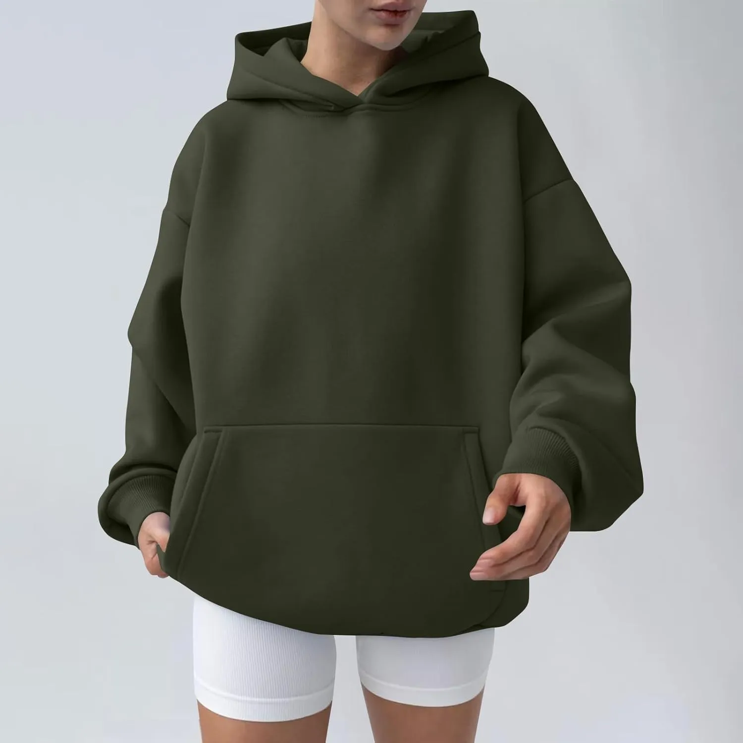 Womens Hoodies Y2k Oversized Sweatshirt Trendy Long Sleeve Fleece Hoodies Winter Fall Comfort Pullover with Pocket