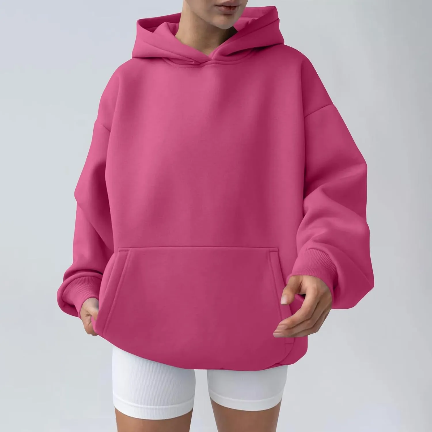 Womens Hoodies Y2k Oversized Sweatshirt Trendy Long Sleeve Fleece Hoodies Winter Fall Comfort Pullover with Pocket