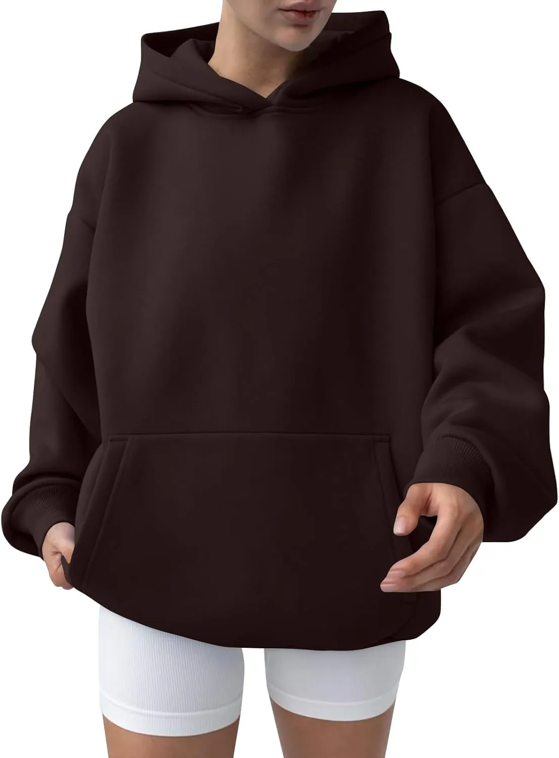 Womens Hoodies Y2k Oversized Sweatshirt Trendy Long Sleeve Fleece Hoodies Winter Fall Comfort Pullover with Pocket