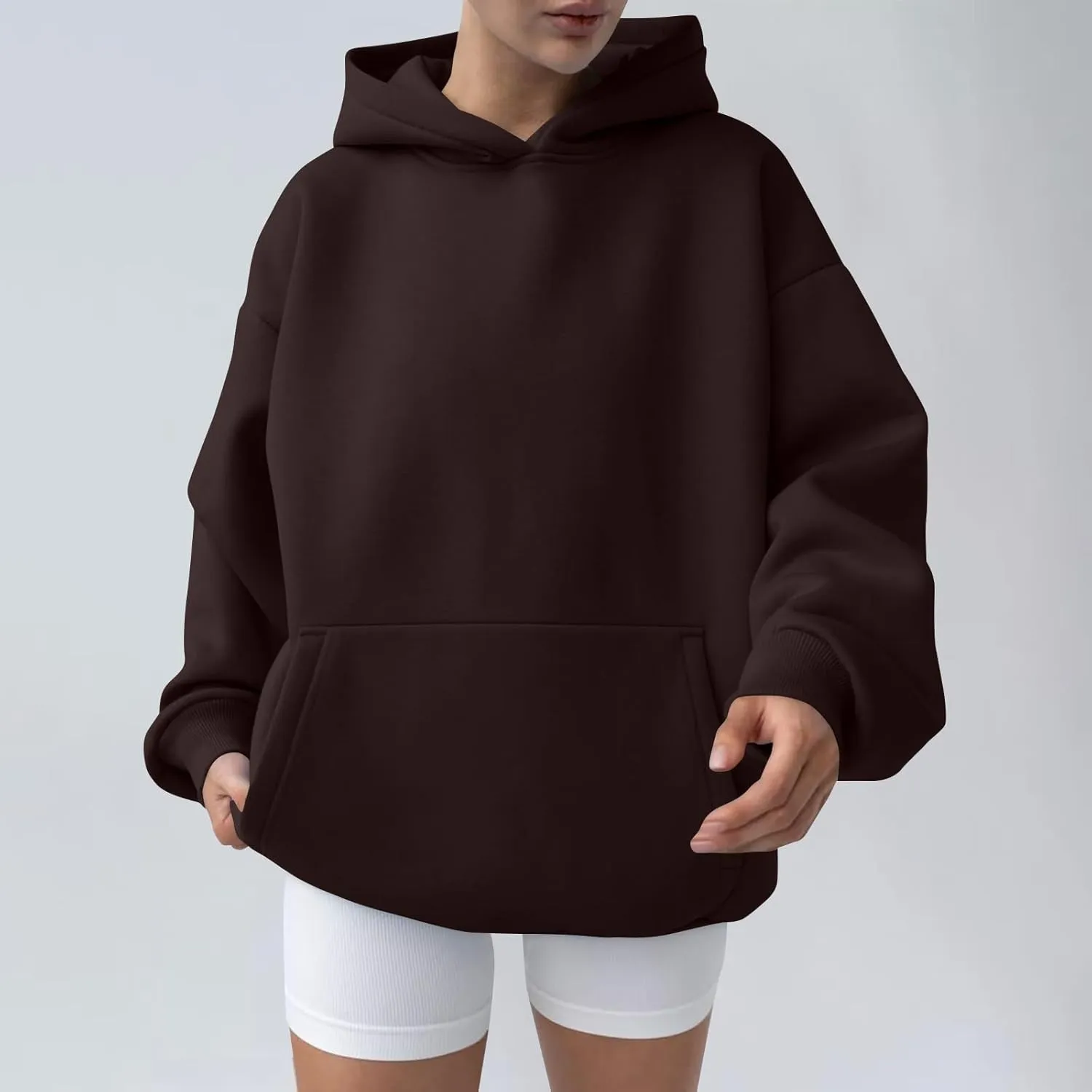 Womens Hoodies Y2k Oversized Sweatshirt Trendy Long Sleeve Fleece Hoodies Winter Fall Comfort Pullover with Pocket