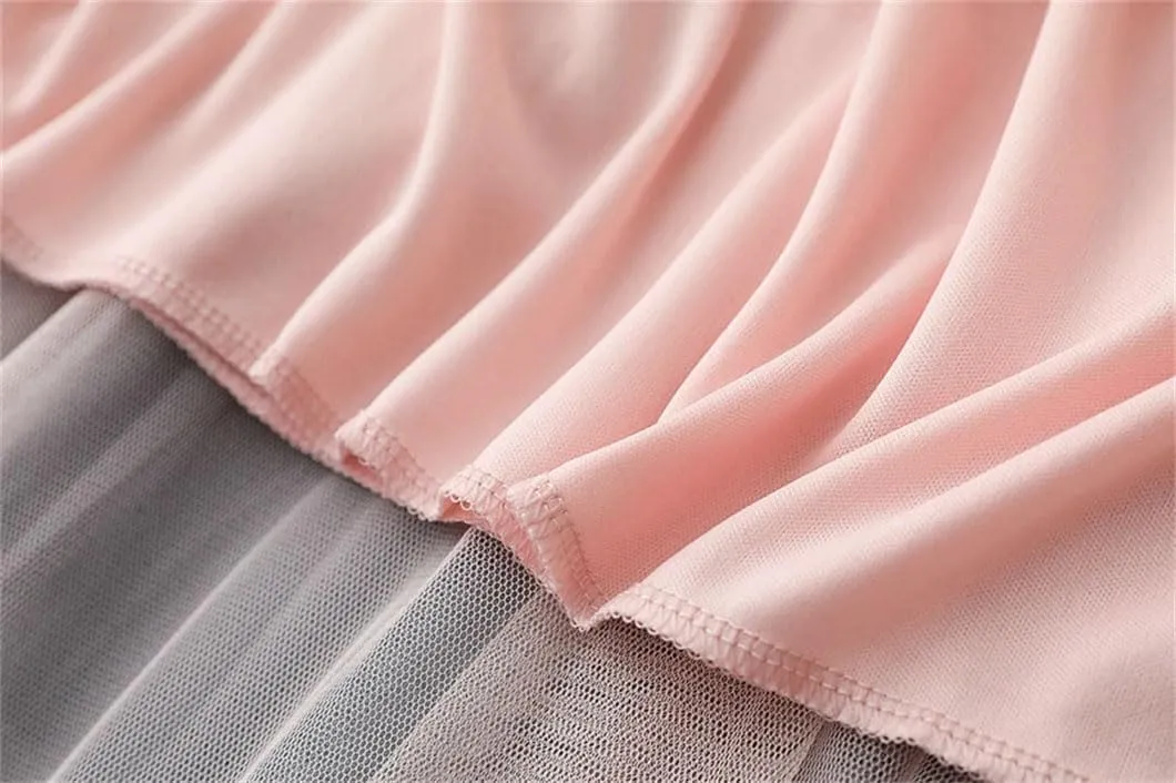 Womens Irregular Midi Long Tulle A-Line Skirt Gradient Color High Waist Skirts Flowy Pleated