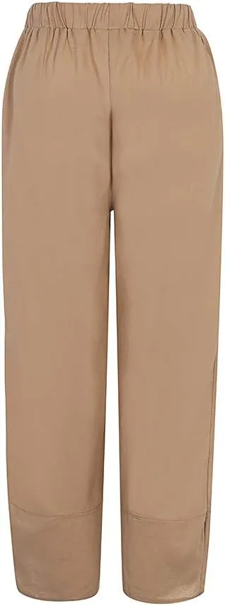 Womens Linen Pants Summer Beach High Waisted Oversized Cropped Pants Casual Loose Fit Trousers 2025 Vacation Clothes