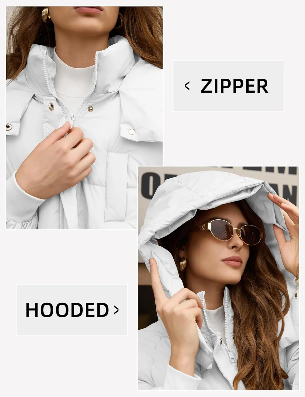 Women's Long Down Jacket Winter Coats Puffer Jacket Womens Quilted Jackets Hooded with Deep Pockets Warm