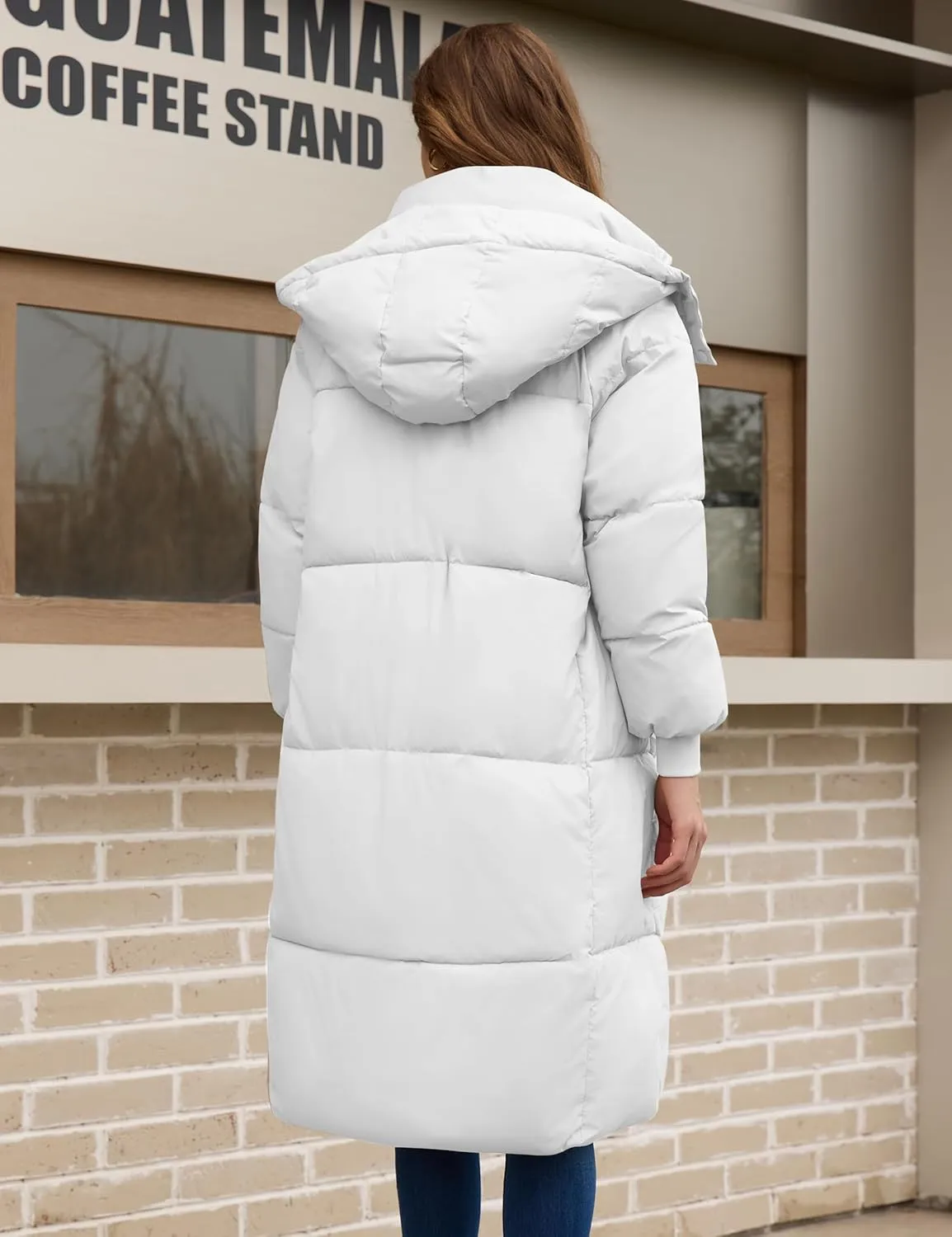 Women's Long Down Jacket Winter Coats Puffer Jacket Womens Quilted Jackets Hooded with Deep Pockets Warm
