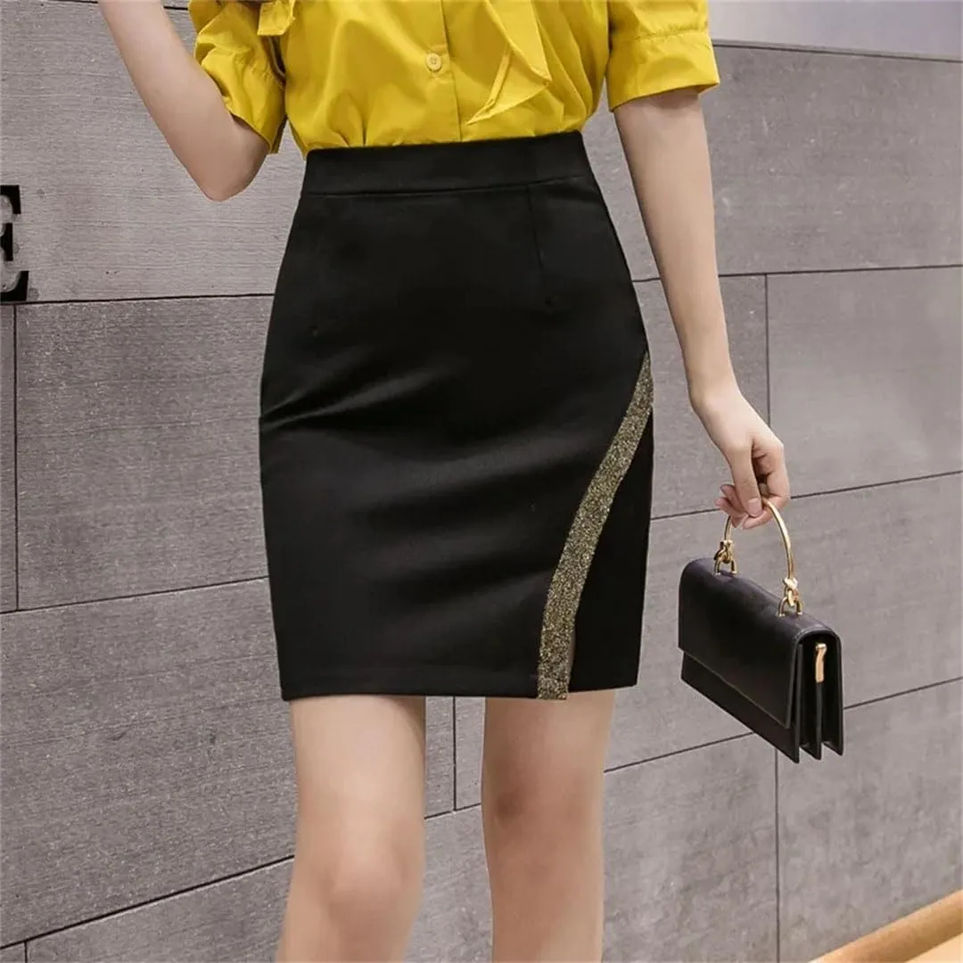 Womens Oversized Black Skirts High Waist Skirt Office Sexy Korean Slim Women Mini Summer Skirt