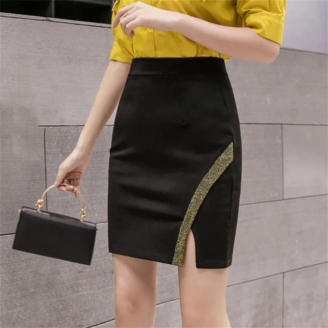 Womens Oversized Black Skirts High Waist Skirt Office Sexy Korean Slim Women Mini Summer Skirt
